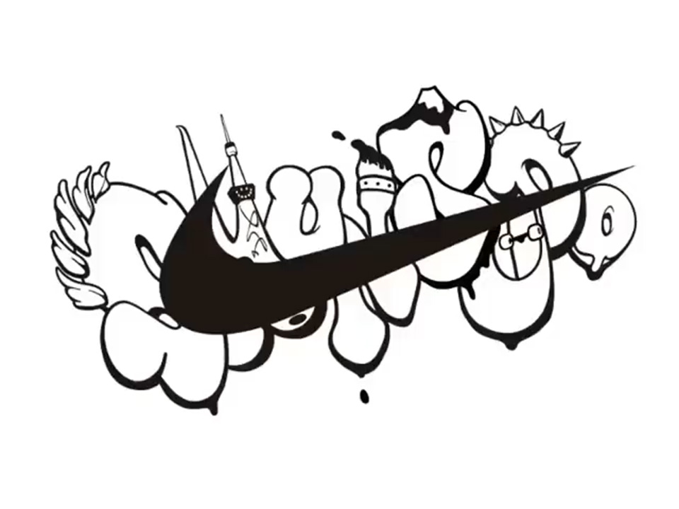 NIKE KICKS LOUNGE OMOTESANDO / AIR FORCE 1 painted by Shun Sudo